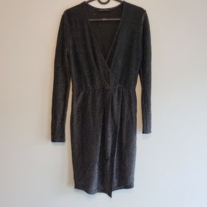 Black Shimmery Long Sleeve Dress